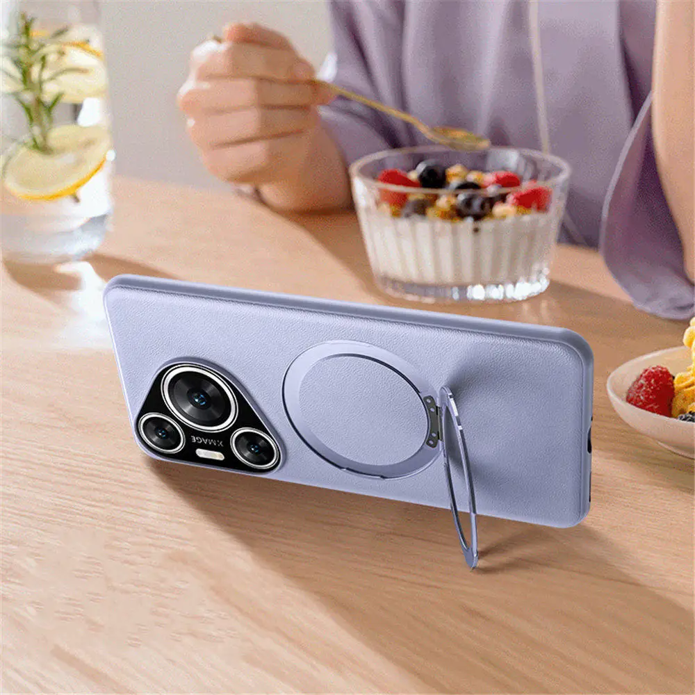 Magnetische PU Leder schlanke Hülle für Huawei Pura 70 Pro 70 Magsafe Ring halterung Abdeckung