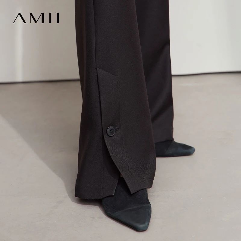 AMII Casualฤดูใบไม้ร่วงหลวมกางเกงผู้หญิง 2025 ความยาวเต็มProfessionalยาวกางเกงผู้หญิงใหม่แฟชั่นตรงกางเกงLady 12542017