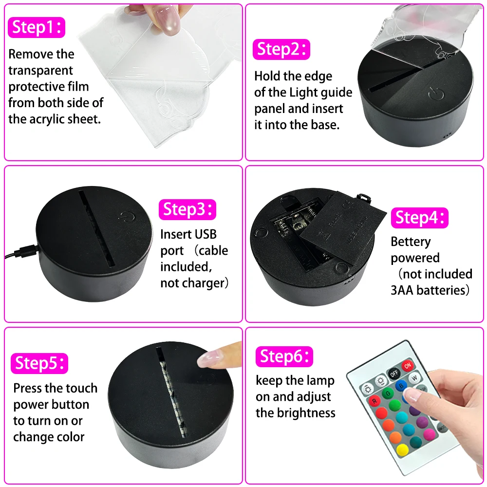 New LED Lamp Remote Control Touch Luffy Zoro USB Night Light Room Decoration Lamps 7/16Color Children's Birthday Decor Gifts