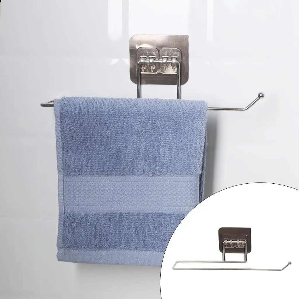 

Stainless Steel Punch-Free Kitchen Toilet Paper Holder Towel Holder Self Adhesive Kitchen Roll Rack Bathroom Storage Accs