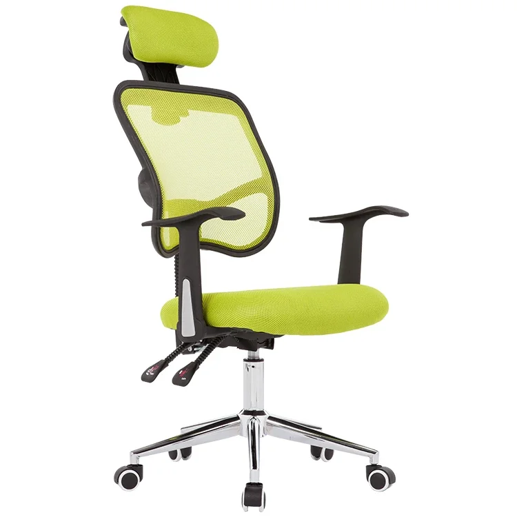 

Mesh Computer Ergonomic PP Armrest Staff Rocking Furniture 200kg Leisure High Back China Swivel Office Chair Green