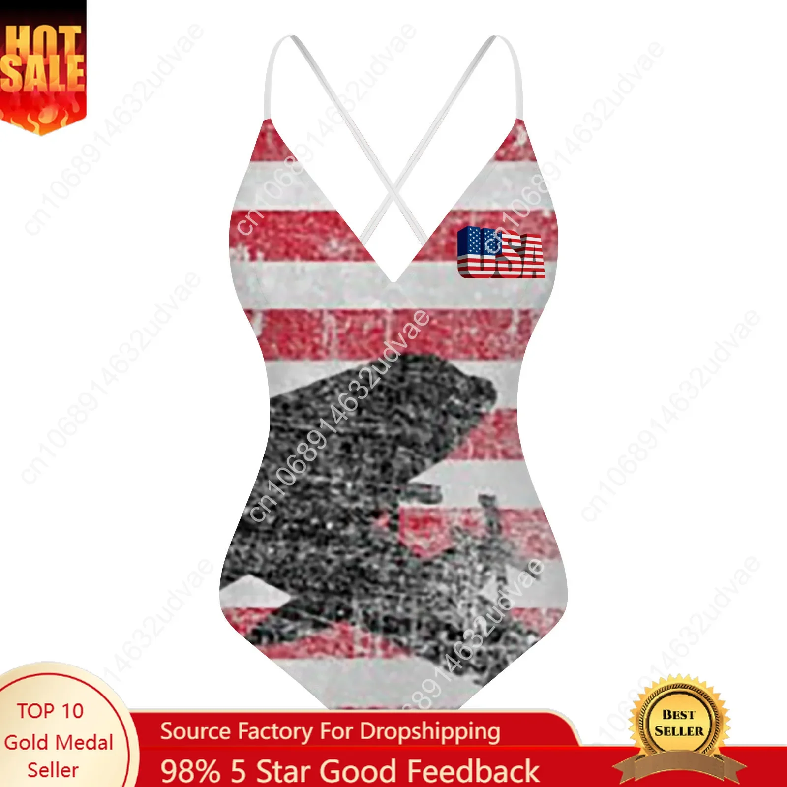 P-3 Orion Vintage Flag V-neck Halter Back Swimsuit Womens Bathing Suits Personalized Bikini Pool Party Swimwear Custom Beachwear