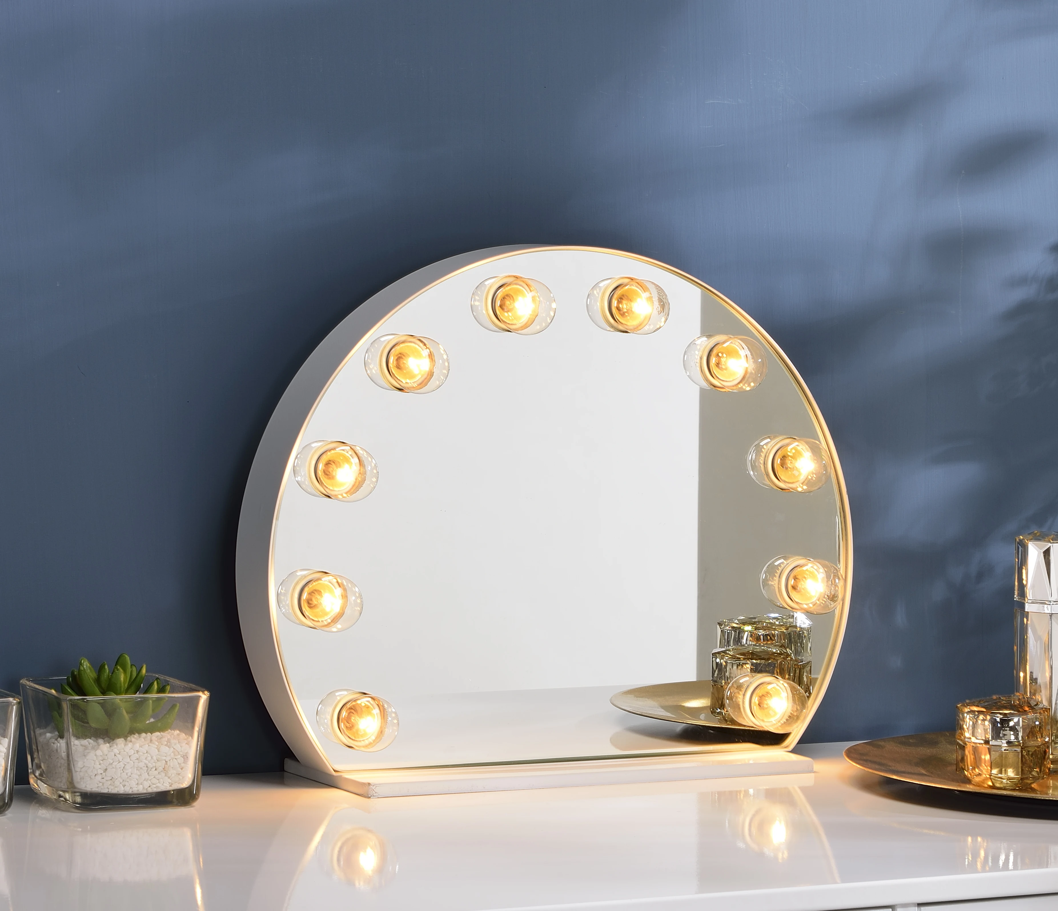 

Decorative Accent Mirror with Sleek White Finish, Ideal for Living Room or Bedroom