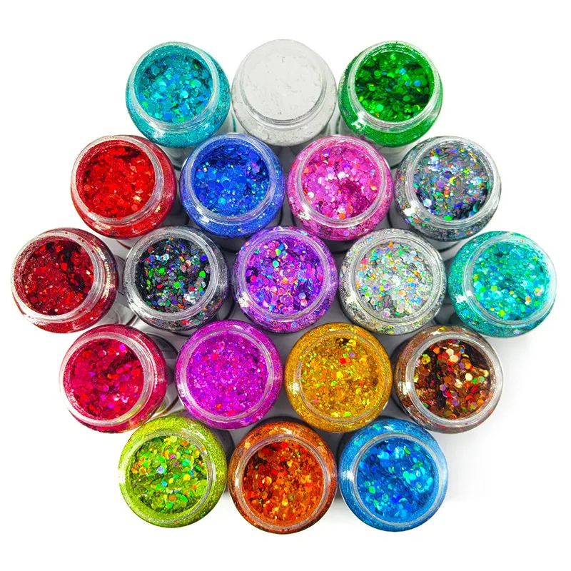 مجموعة 24 زجاجة 1.76 أونصة 50 جرام مسحوق حرفي لامع مكتنز ثلاثي الأبعاد مختلط مكتنزة غرامة مسمار الترتر للأظافر ، ديكور المهرجان #4