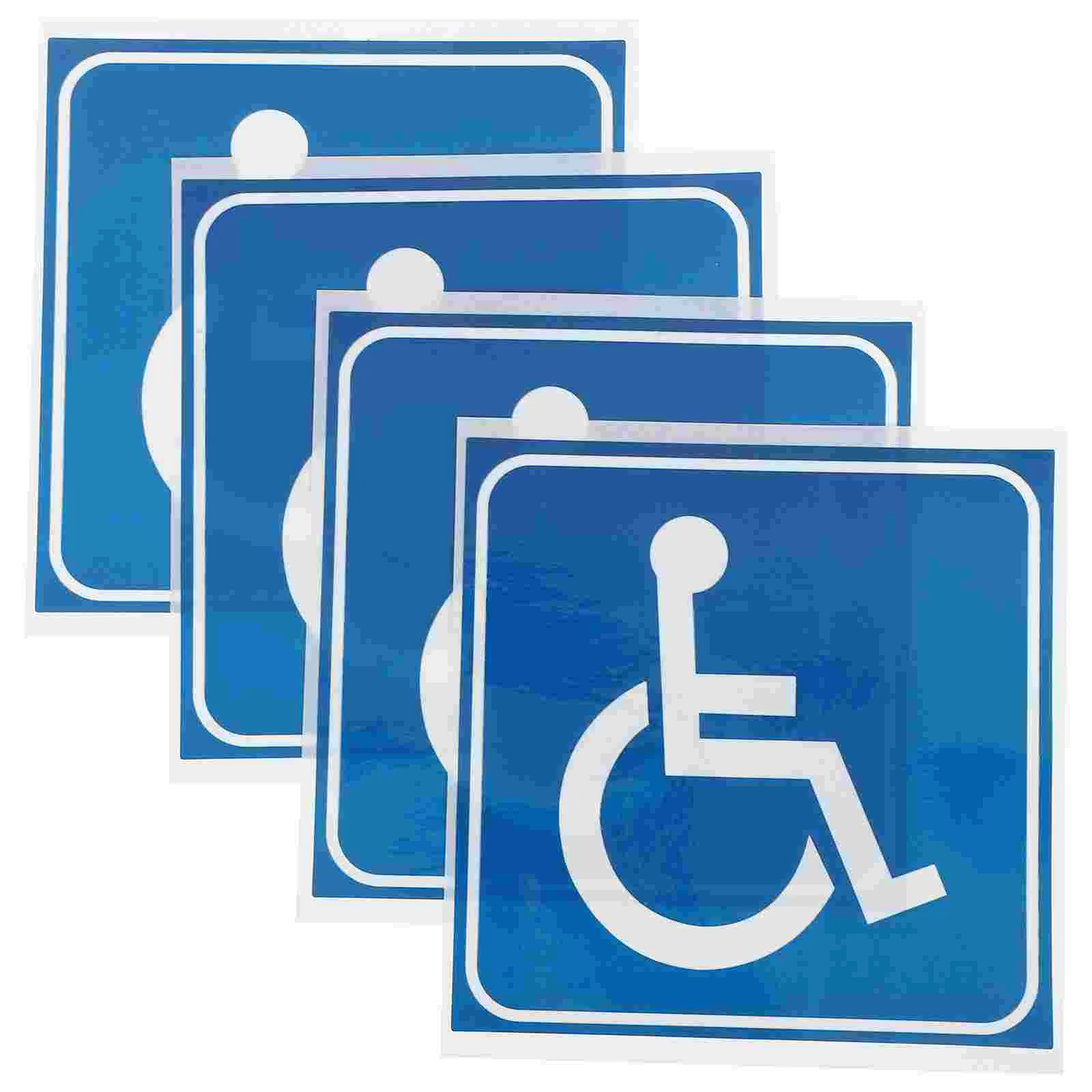 

4 Pcs Wheelchair Sign Disabled Decals for Car Window Disability Stickers Symbol Pvc Adhesive Self