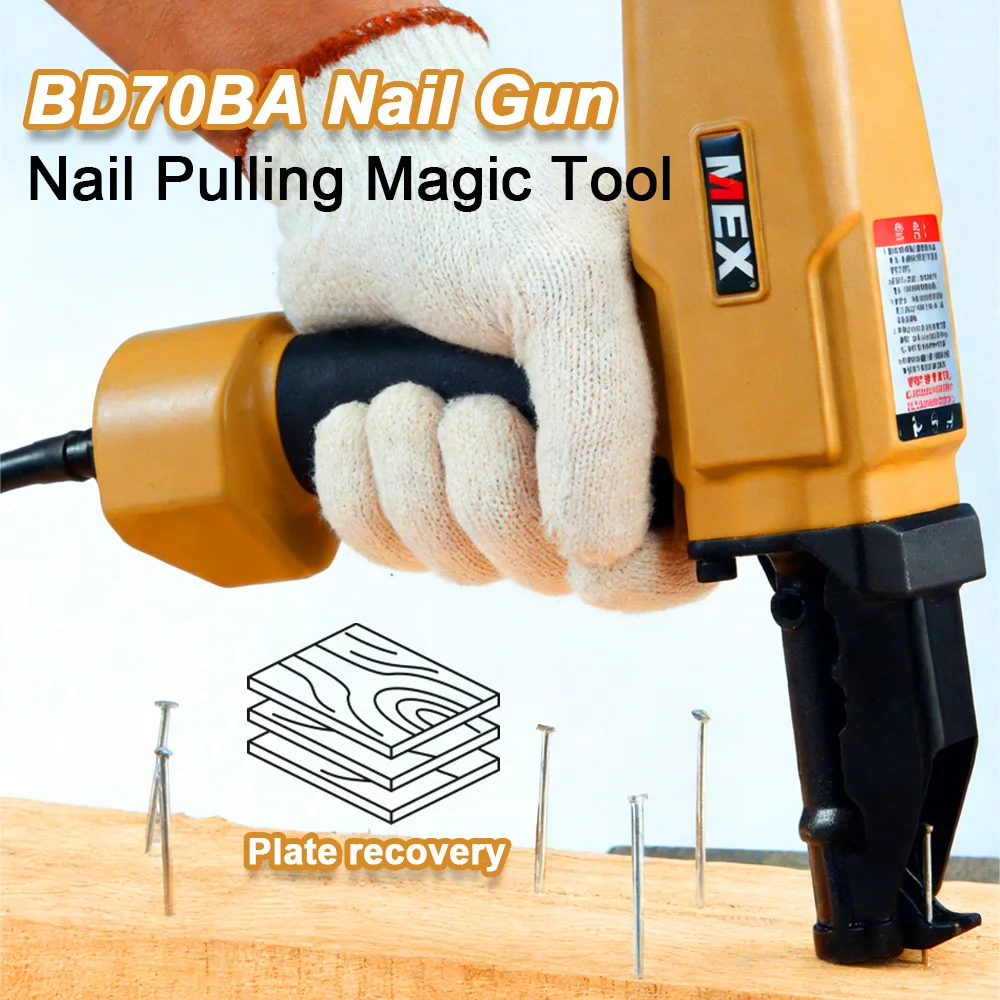 Pneumatic Nail Puller BD70, Air Nail Remover Tool for Pallet Wood, Staple Puller for Nail Diameter 2-3.5mm