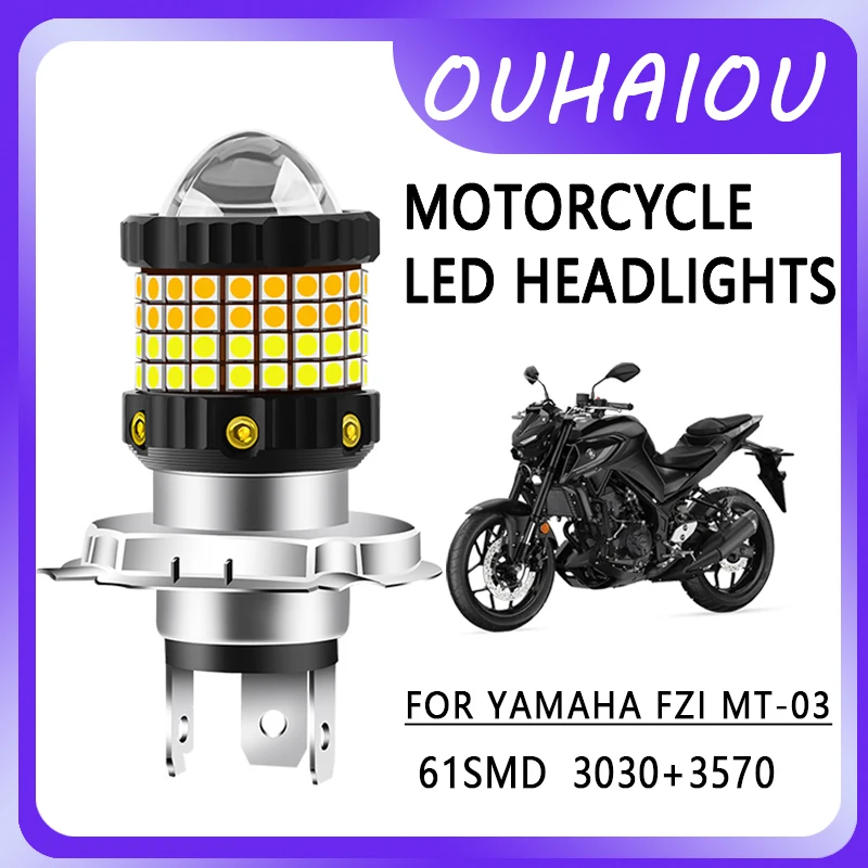 

FOR YAMAHA FZI MT-03 Motorcycle led headlight headlight H4 yellow white dual color motorcycle headlight 12-80v