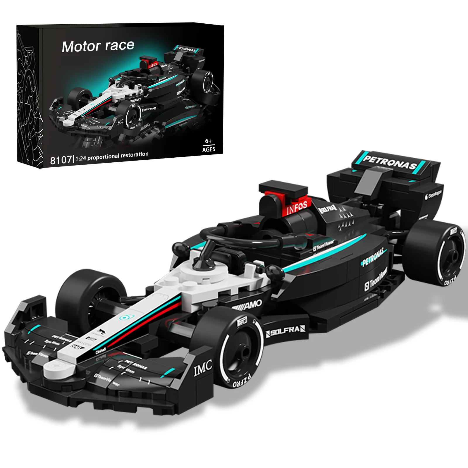 Racing Car Building Block Model, Entry-level Sports Car Assembly Set, Educational Construction Toy Suitable for Kids Aged 8+