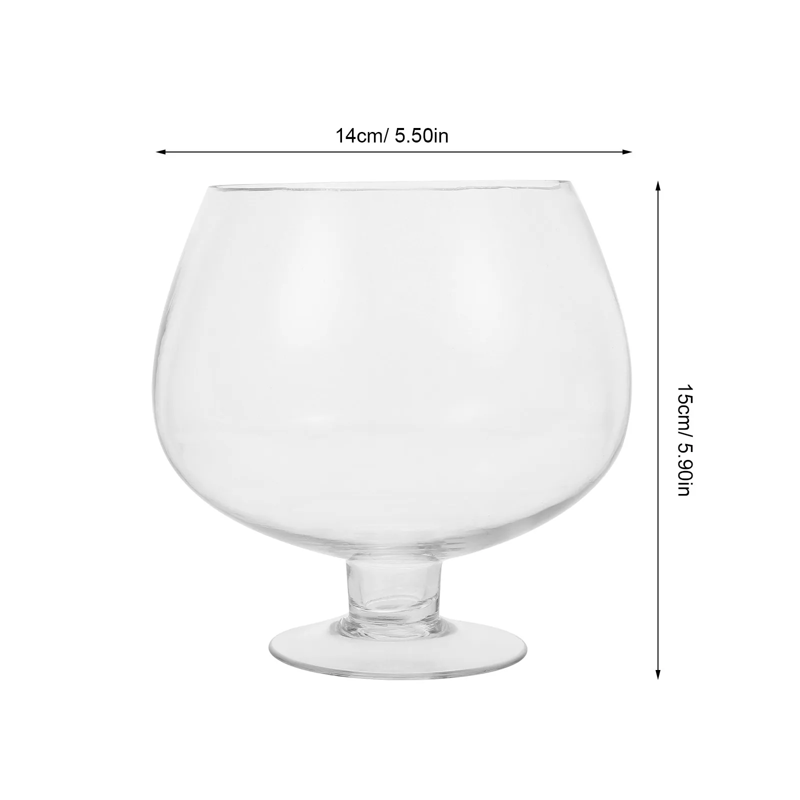 Clear Glass Fish Bowl 1000Ml Round Transparent Hydroponic Vase Desktop Aquarium Hydroponic Plant Terrarium Office Desk