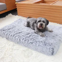 Autumn and Winter Thick Pet Warmth Dog Nest Long Hairy Square Dog Nest Cat Mat Pet Nest Deep Sleep Dog Sofa Bed F024