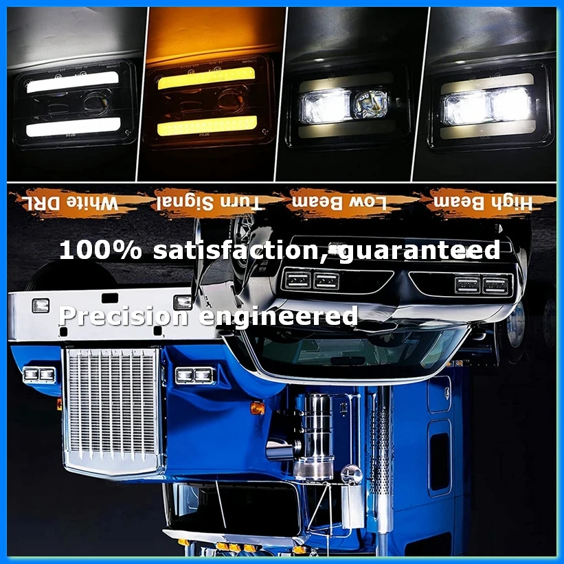 ●Motorcycle Rectangular 4X6 Inch LED Headlight Projector High Low Beam Sealed for DRZ XR250 XR400 XR650