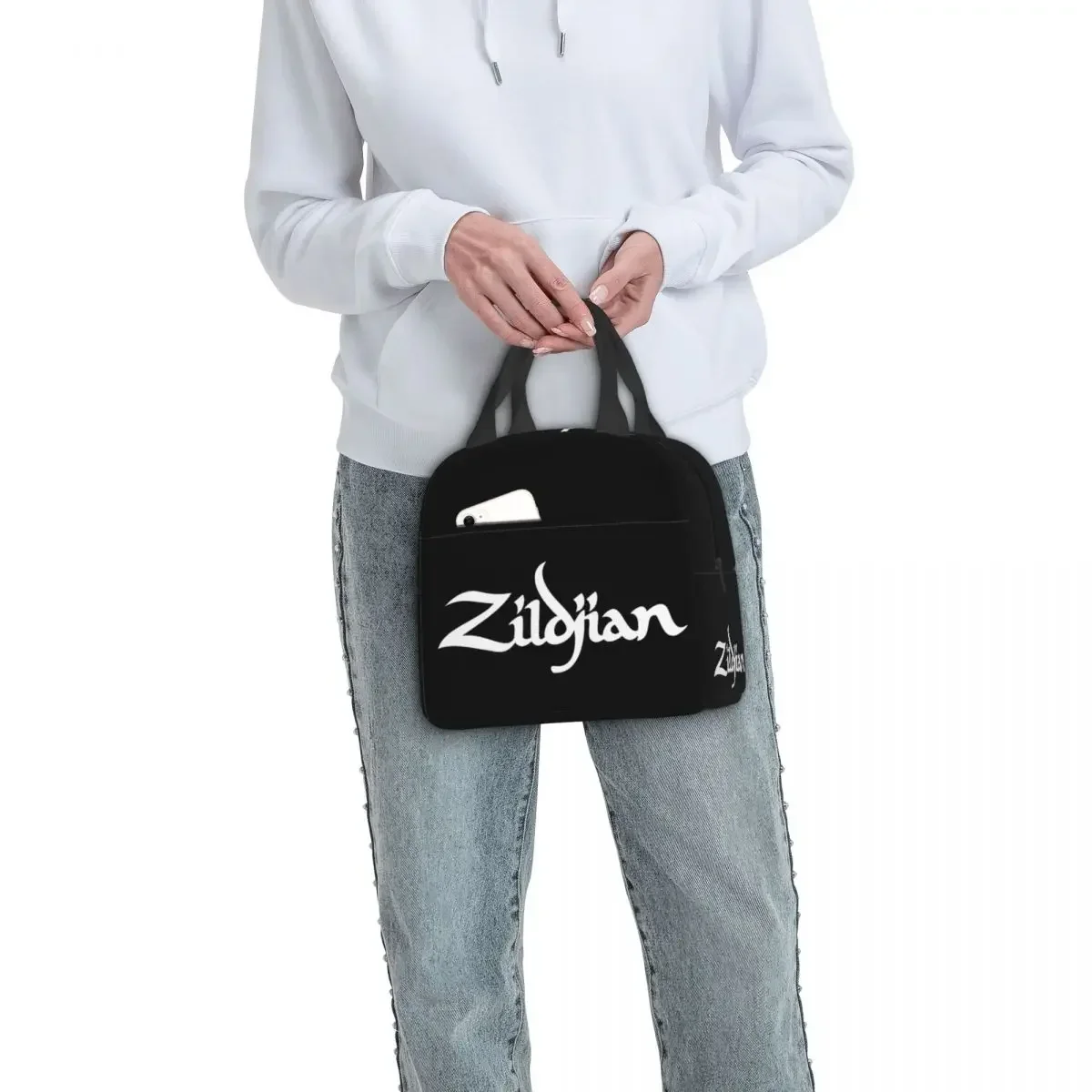 Zildjian Logo Insulated Lunch Bags Waterproof Picnic Bags Thermal Cooler Lunch Box Lunch Tote for Woman Work Kids School