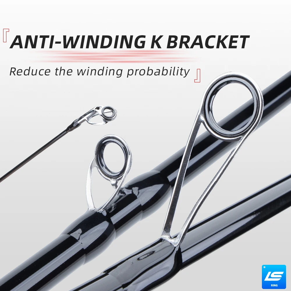 FISHINGFANS Fast Action Rod LS Guide Spinning Casting Bass Pike Catfish Rod Trouts Perch 30T Carbon L ML M Angelrute – Detail 5