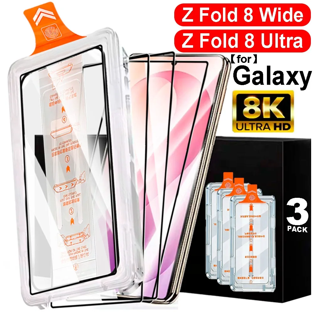 1~3 Stück HD Klare, einfach zu installierende Displayschutzfolien für Samsung Galaxy Z Fold 8 Ultra, äußere Hartglasfolien für Z Fold 8 Wide