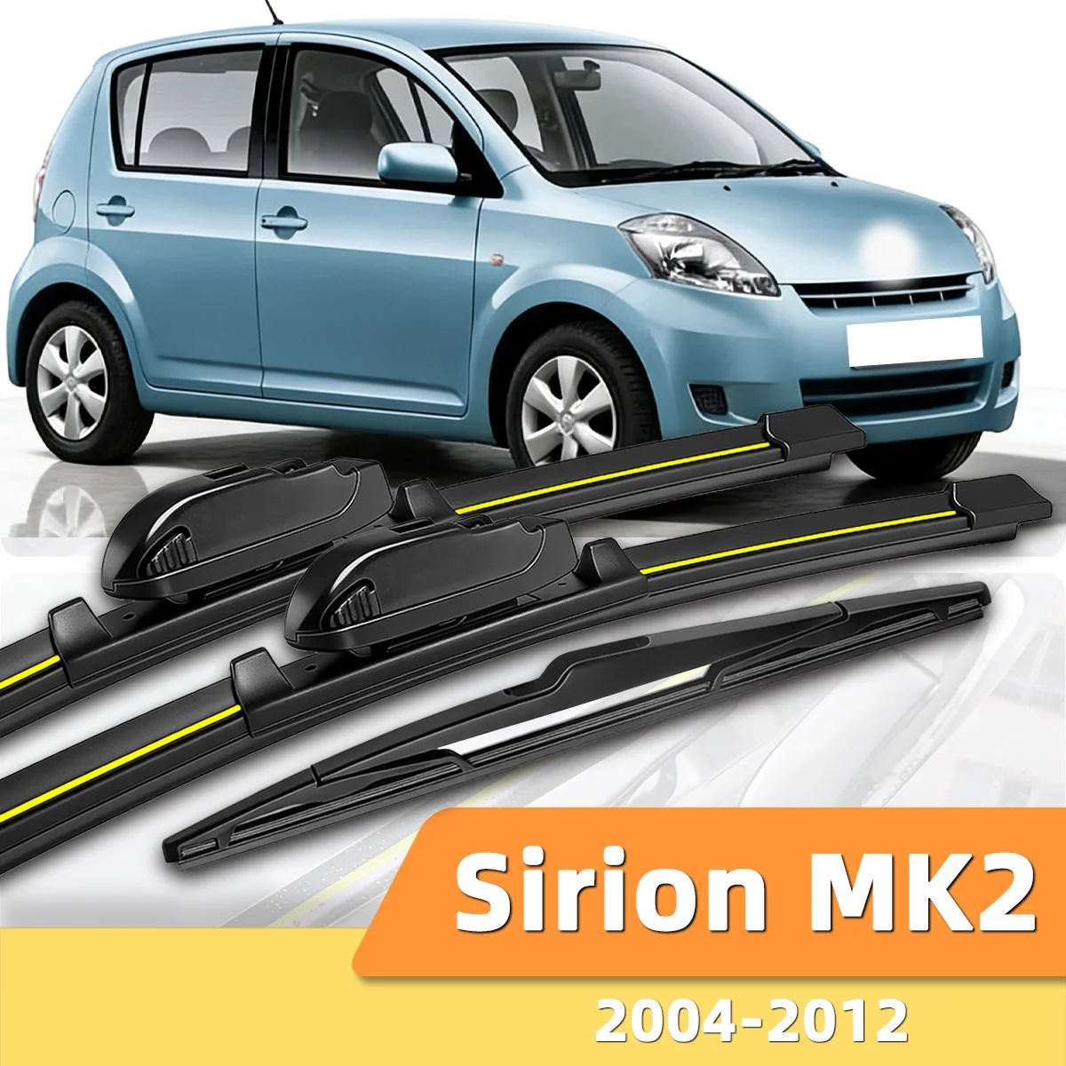 

3PCS Front And Rear Windshield Wipers Suitable For Daihatsu Sirion MK2 2004-2012 Automotive Windshield Accessories 2006 2010