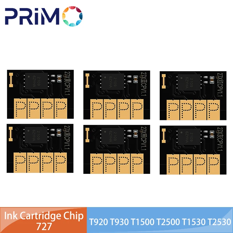 New Upgrade Ink Cartridge Chip 6Colors 300ML 727 727XL Compatible for HP727 for HP DesignJet T920 T930 T1500 T1530 T2500 T2530