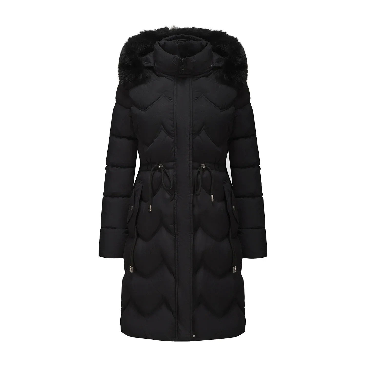 Jaquetas de inverno femininas casacos roupas femininas tamanho grande gola de pele comprimento médio outerwears estofamento puffer jaqueta parkas