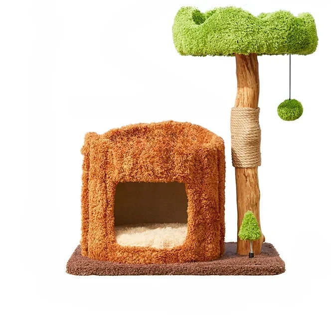 

Твердая древесина, рамка для лазанья для кошек, кошачье дерево, встроенная, не закрывающаяся, сизалевая, кошачья царапина, деревья, серия игрушечных отверстий для дерева