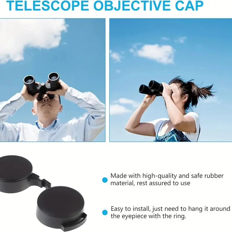 Binoculars Protective Rubber Objective Lens Caps 42mm/50mm Binocular Eyepiece Lens Cover Telescope Cover Lens Protection