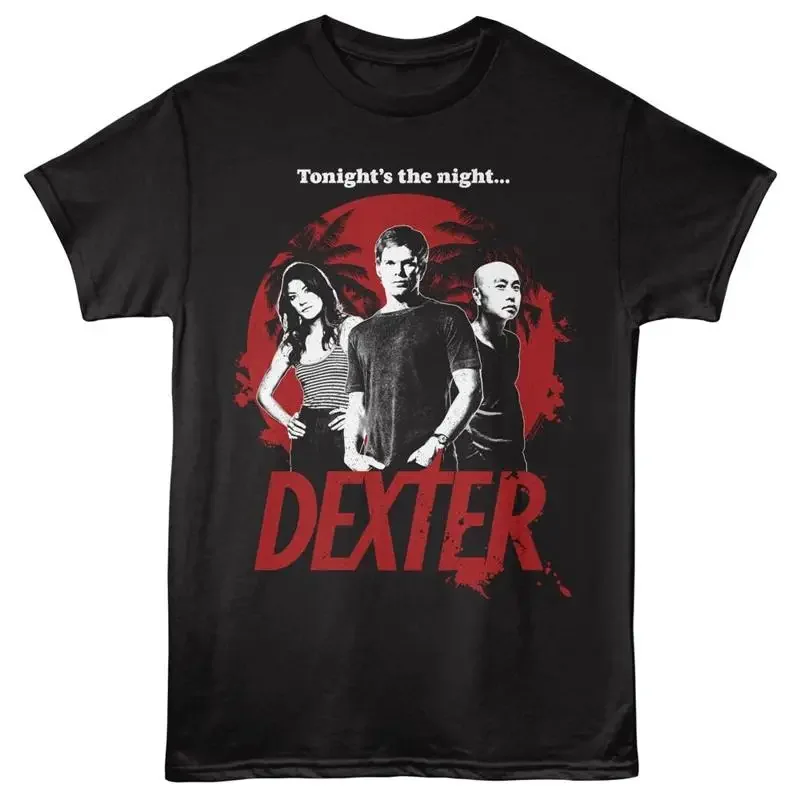Dexter Morgan T Shirt Group And Palm Trees Tv Show New Mens Official Black Merch