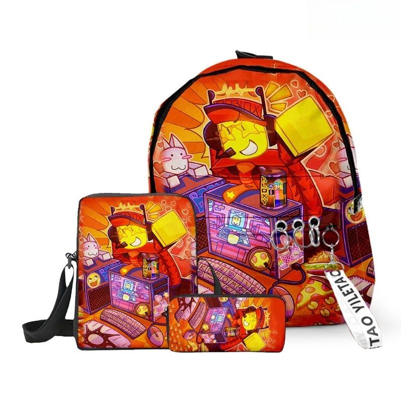 

Креативный школьный рюкзак Roblox Forsaken Gubby для учащихся начальной и средней школы, пенал, сумка через плечо, 3 шт./компл.