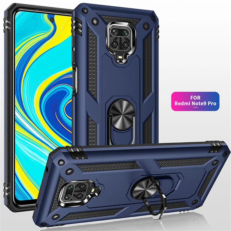 For Xiaomi Redmi Note 9 Pro Case Armor Shockproof Phone Cases For Redmi Note 9 Pro Max Note9 S 9S Ring Holder Back Cover