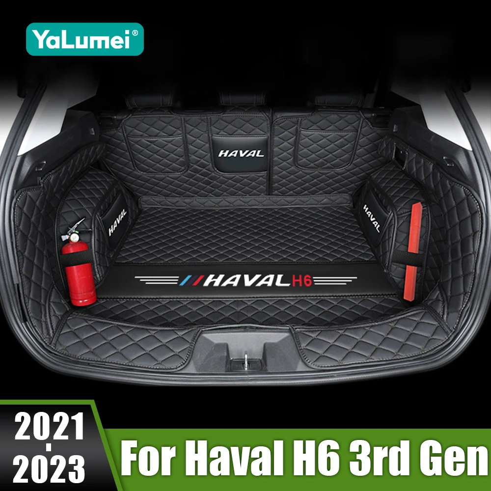 

For Haval H6 3rd Gen 2021 2022 2023 GT DHT-PHEV Leather Car Rear Trunk Mats Waterproof Tray Cargo Pad Trunk Carpet Accessories