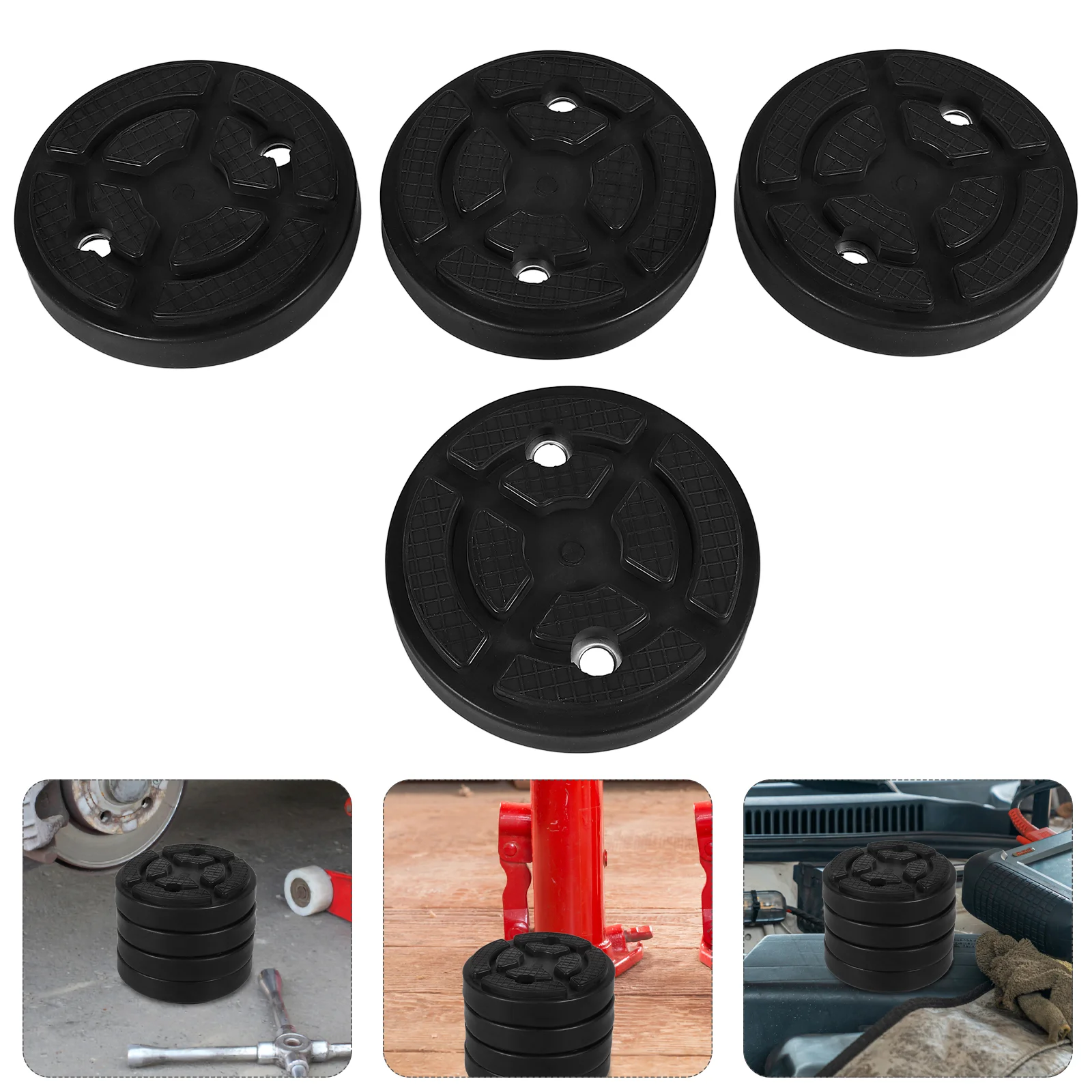 4 Pcs Lift Rubber Mat Car Jack Pad for Two-post Lifting Cars Accessories Pads Trailer