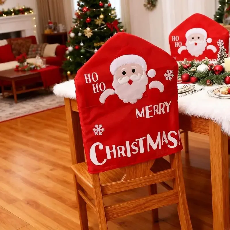 Christmas Santa Soft Chair Cover Universals Size Machine Washable for Home Office Christmas Party Decoration Y5GB 4