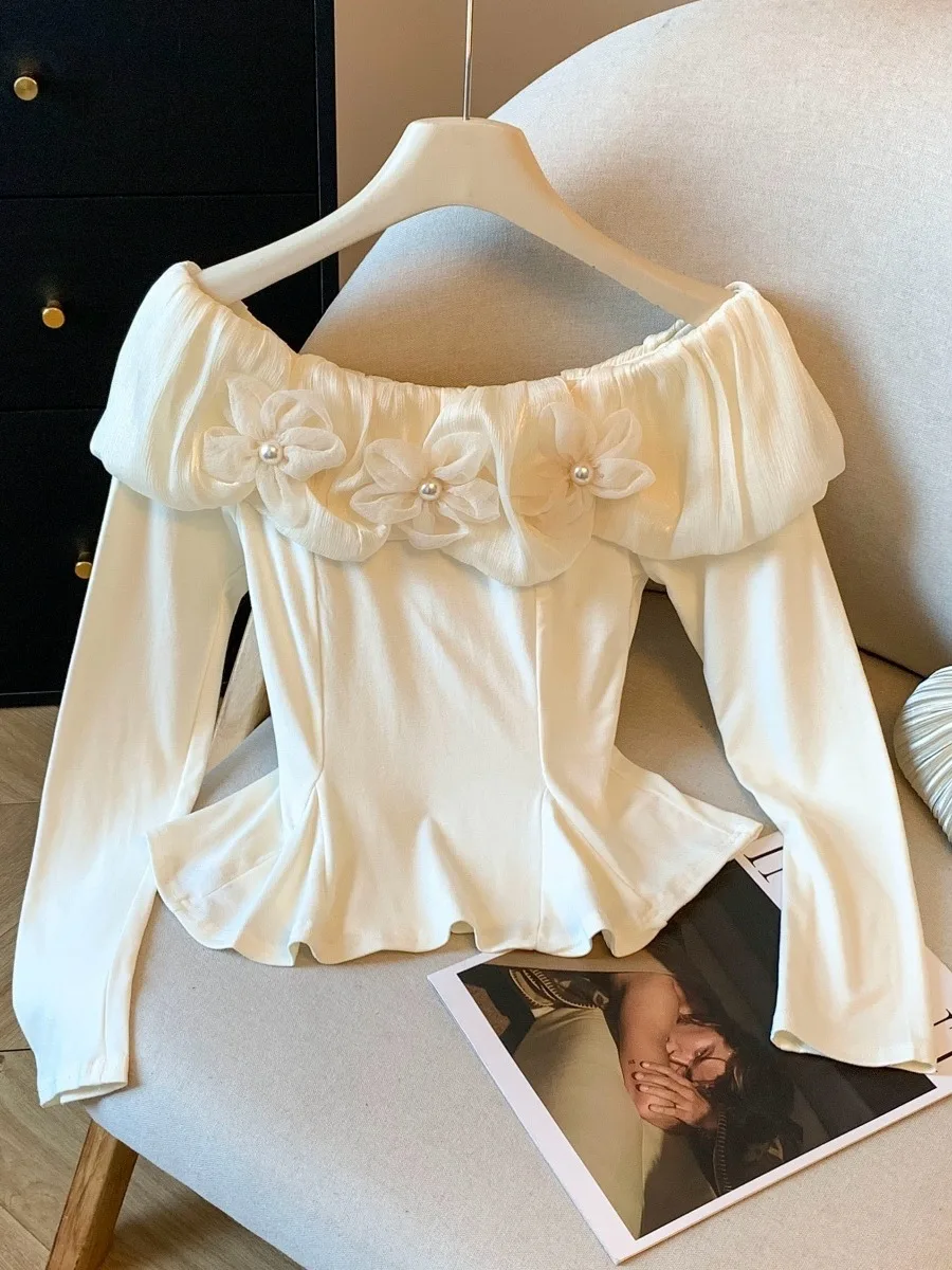 Splendido top invernale lavorato a maglia rosso con una spalla ingombrante in vita Abbigliamento interno da donna Dolce Sle Slim Fit Nylon lungo Sve Ciwalk