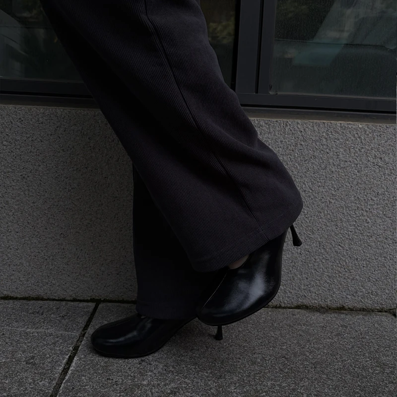 Women's Real Leather Round Toe High Heel Pumps - Sizes 34-43