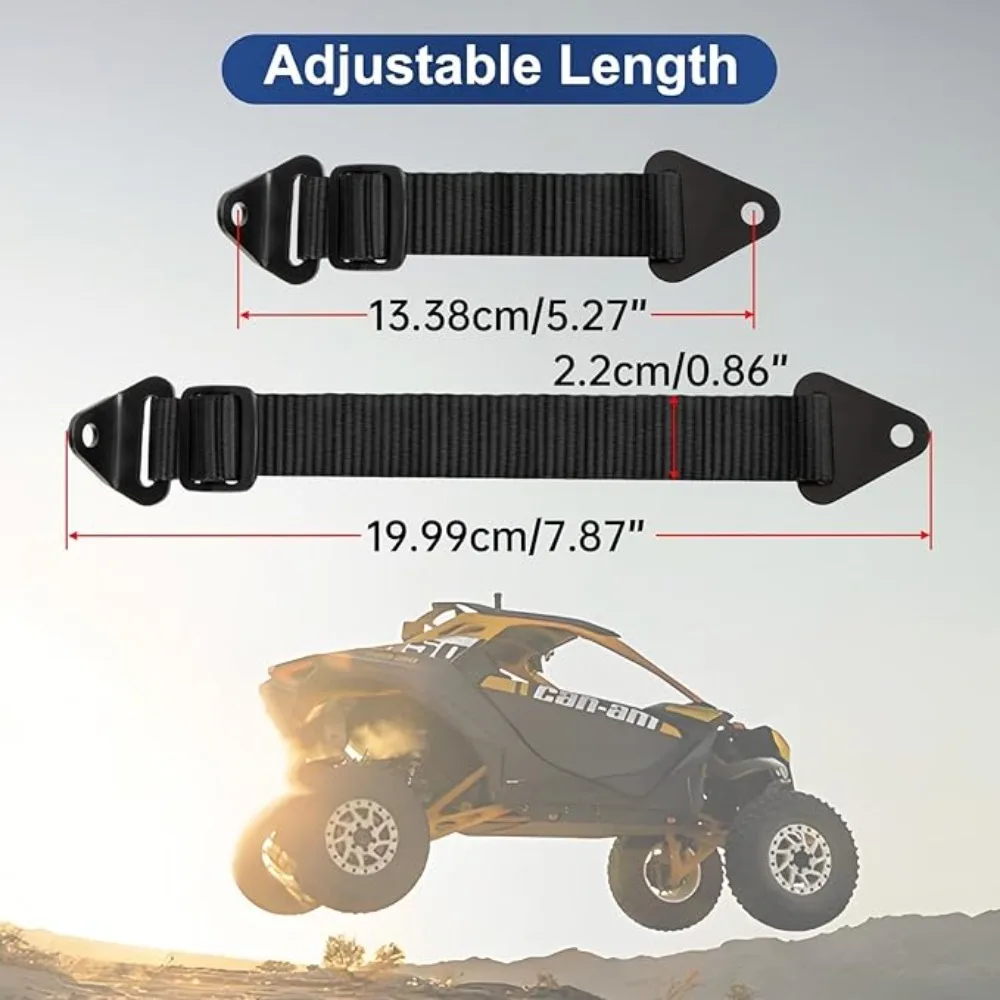 2 قطعة الأشرطة الحد الأسود الثابتة/قابل للتعديل طول الملحقات UTV X3 محدد الباب الأشرطة ل Can-Am Maverick X3 2017-2023