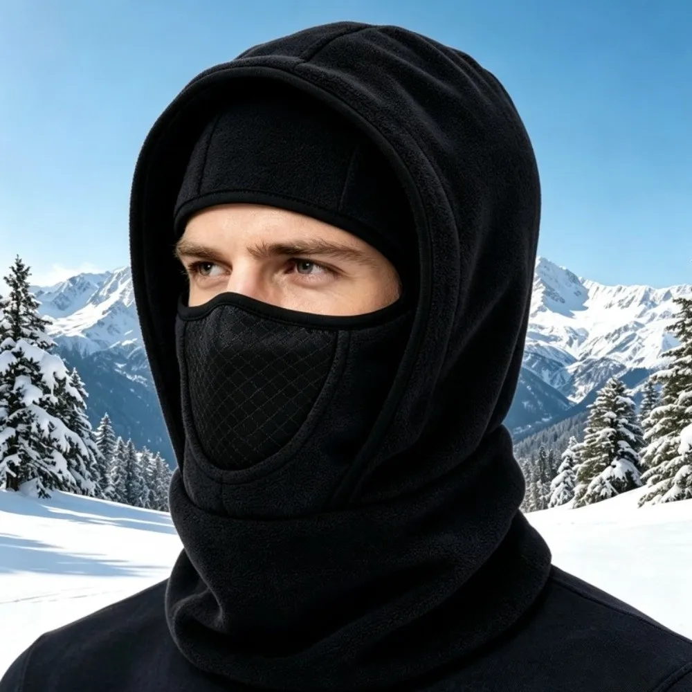 Fleece Lining Winter Balaclava Hat Windproof Thermal Insulation Full Face Neck Cover Coldproof Breathable Winter Outdoor Cap