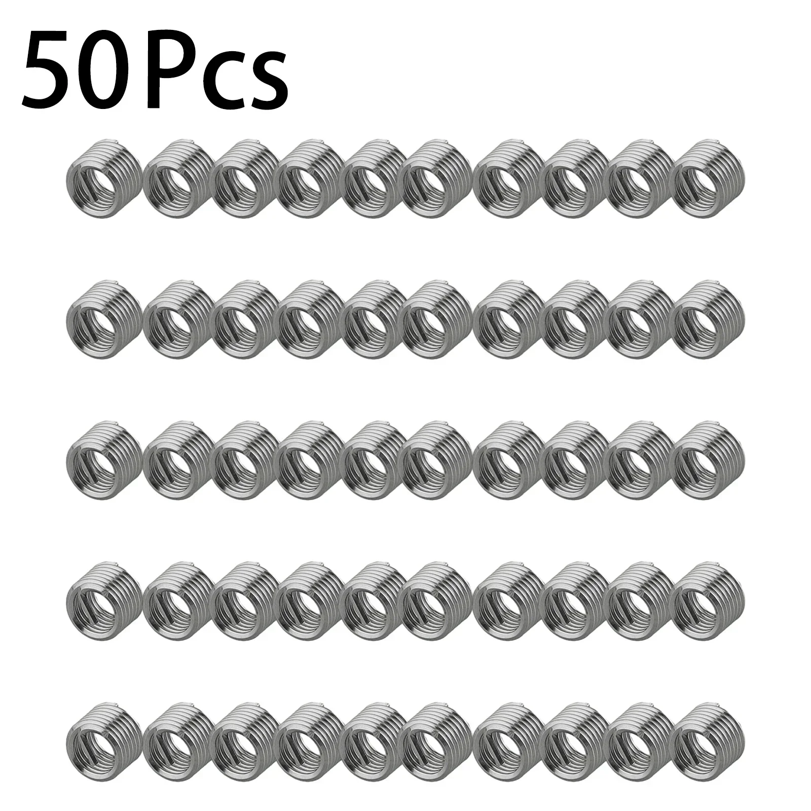 50pcs/pack Stainless-Steel Helicoil Wire Thread Insert M6 X 1.0 1.5D Insert Helicoil Wire Thread Repair Insert Accessory