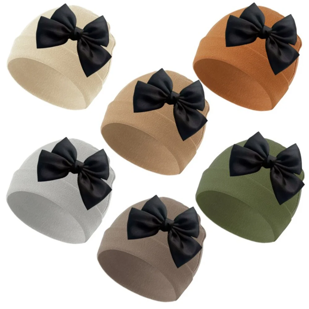 

Newborn Hat for Girls Boys Beanie Cute Bows Turban Hats Cotton Infant Bonnet Solid Color Toddler Cap Baby Accessories 0-24M