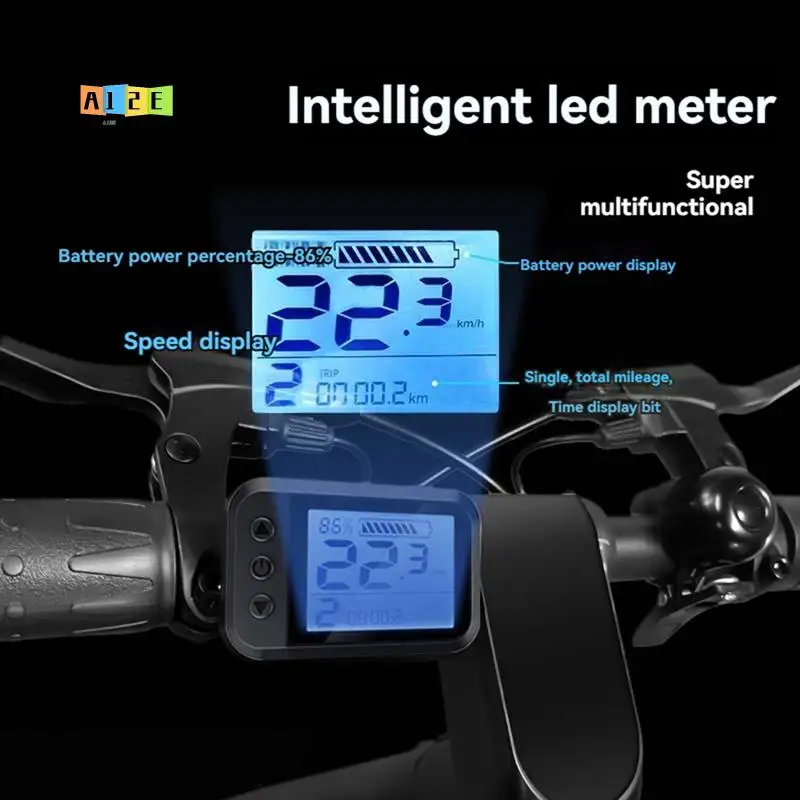 

A12E-48V E-02N LCD Display Meter Electric Bike LCD Display With SM Plug Electric Scooter Smart LCD Meter