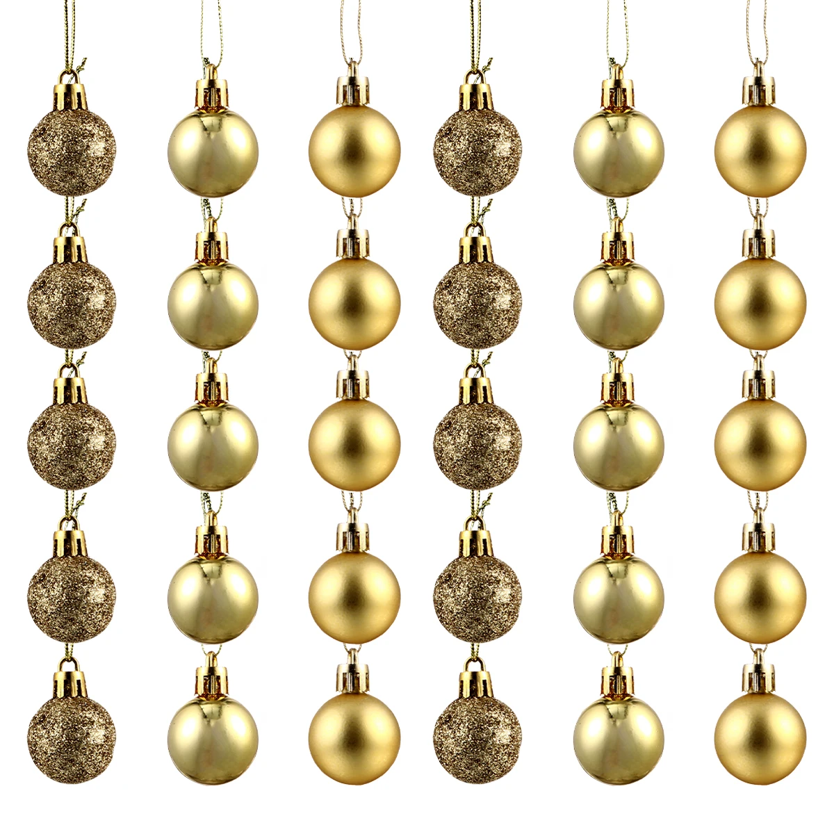

48 Pcs Decorative Lightweight Hanging Pendent naments naments for Home Office Cafe Xmas Tree Christmas Balls Gold