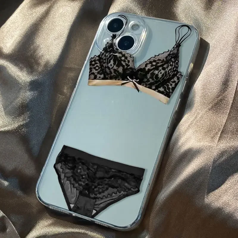 Suitable for iPhone 16 phone cases 15 14 13 12 PROMAX 7 8 PLUS X XR XS MAX sexy underwear soft silicone anti drop and shockproof