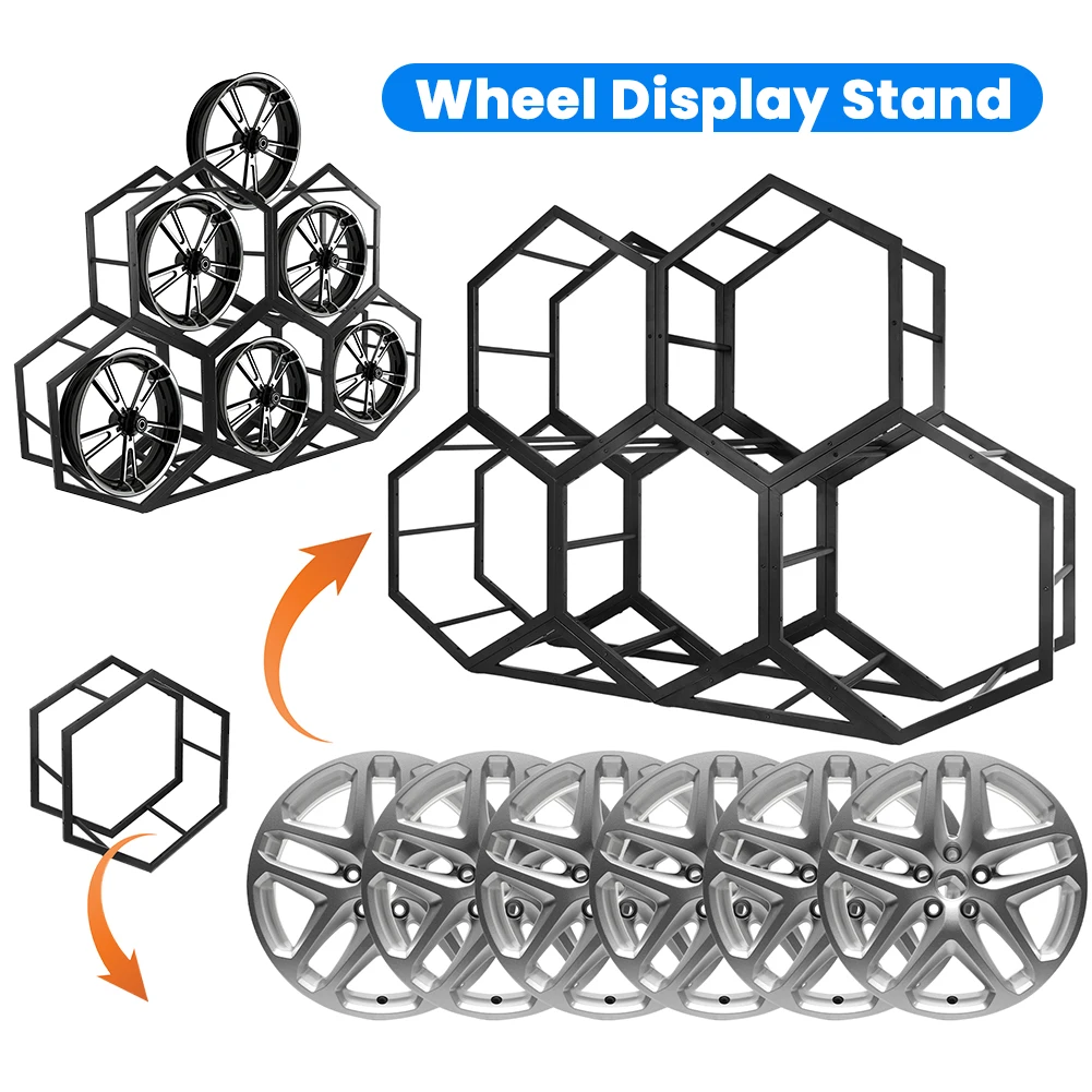 

Creative Tire Organizer Stackable Wheel Rim Storage Holder Wear Resist for Car Tuning Shop/Garage Organizer