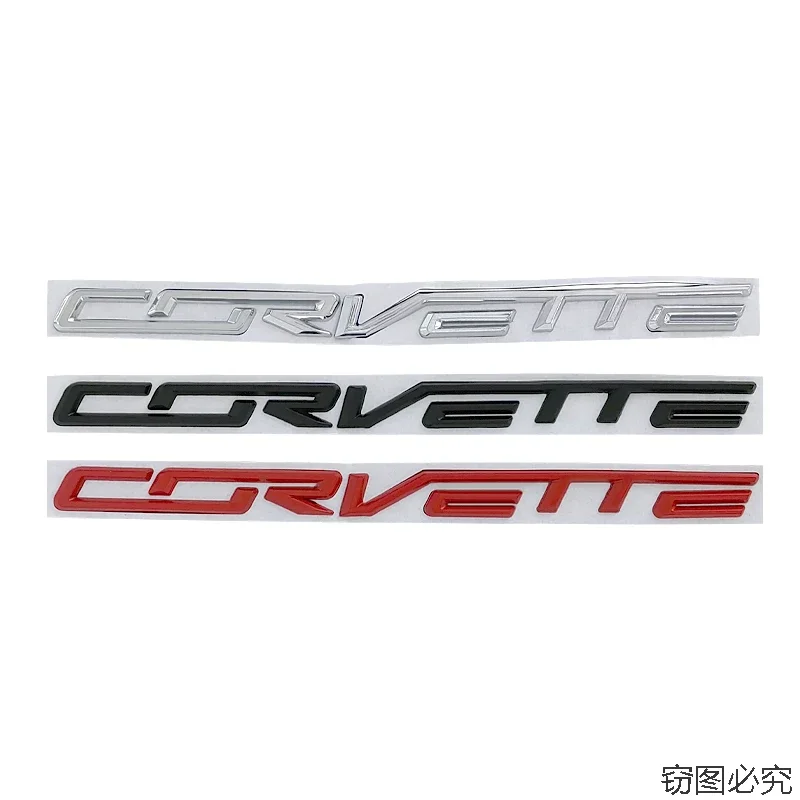 29.2x1.8cm 3D Car Styling Badge Decal Rear Trunk Metal Emblem Sticker for Chevrolet  Corvette Accessories Auto Body Decoration