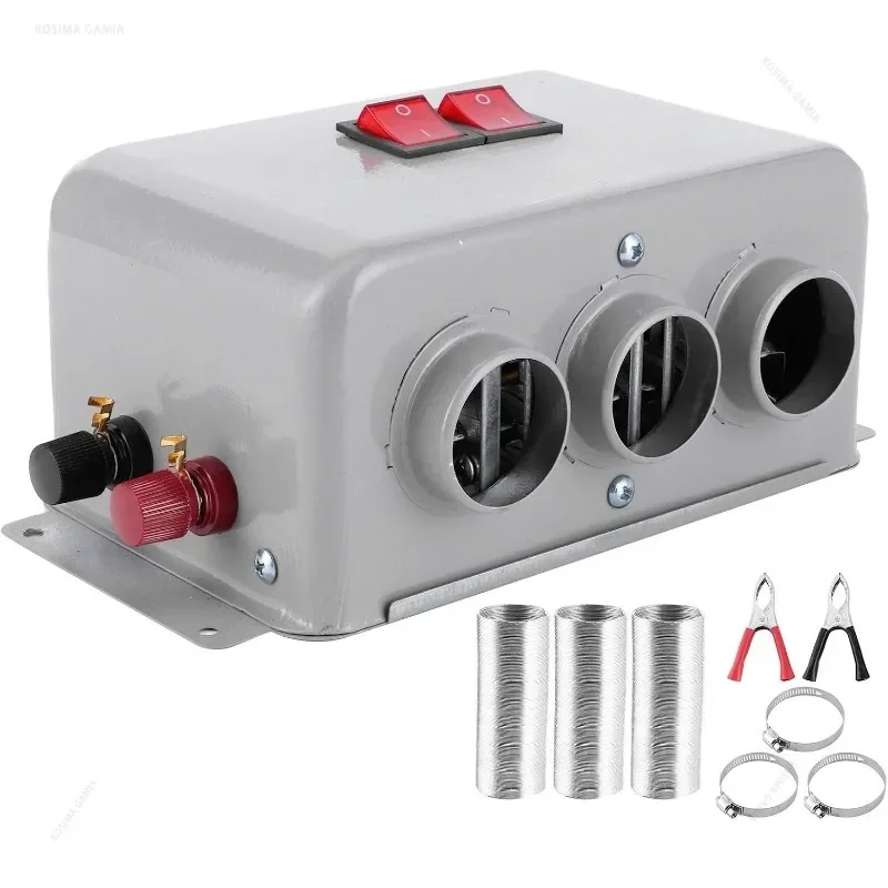 Warm Air Blower 500W Car Heater Fan 12V 24V 3-Hole Heating Defogging Defroster Demister for Car Accessories Cooler Dryer