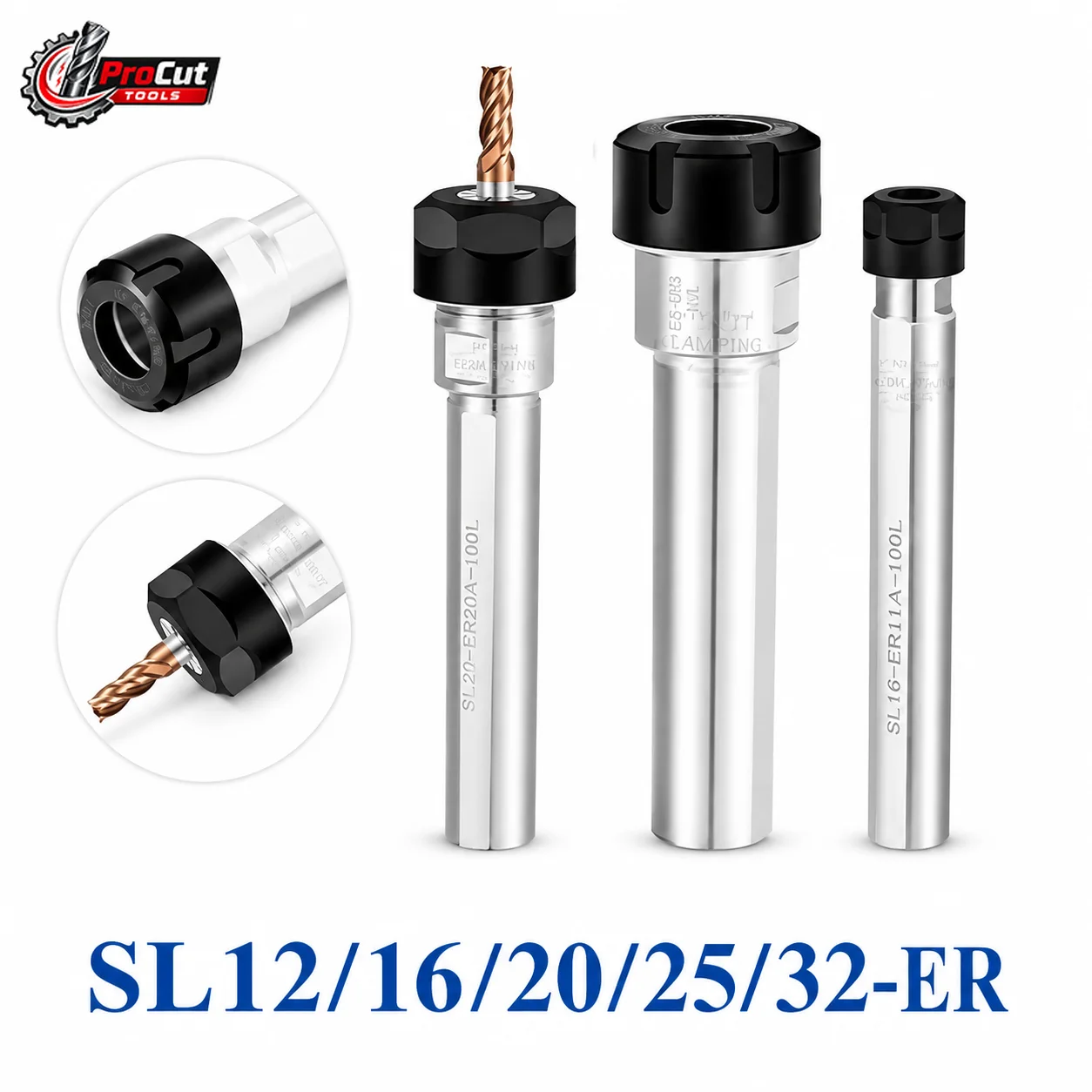 SL12 SL16 SL20 SL25 SL32 Side Fixed ER Extension Rod ER11 ER16 ER20 ER25 ER32 Collet Chuck CNC Tool Holder