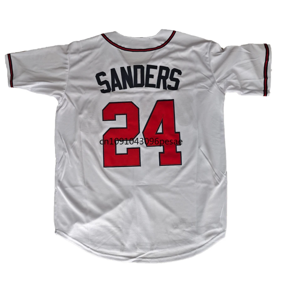 Deion Sanders Jersey American Atlanta Retro Baseball Jerseys 29 John Smoltz Jersey 47 Tom Glavine Jersey All Stitched Us M-3XL