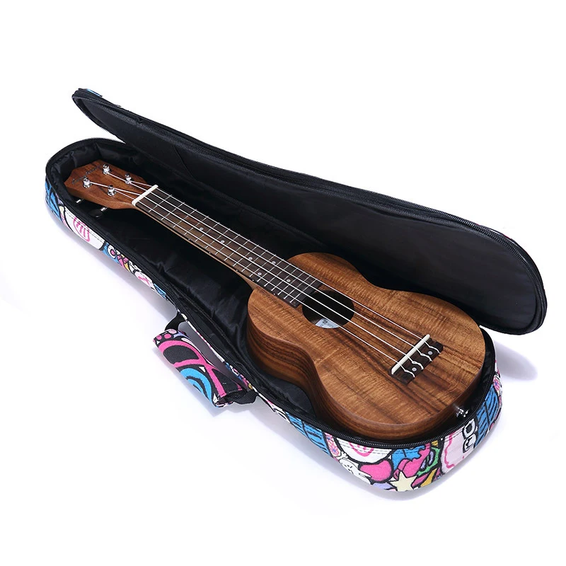 Violin Bag Portable Cartoon Pattern Oxford Cloth Ukulele Storage Bag String Instrument Parts Accessories Violin Case Suitcase