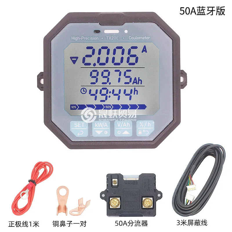 Medidor de electricidad de precisión, batería de litio de TX20Coulometer12V-96VBattery, con Bluetooth, monitoreo