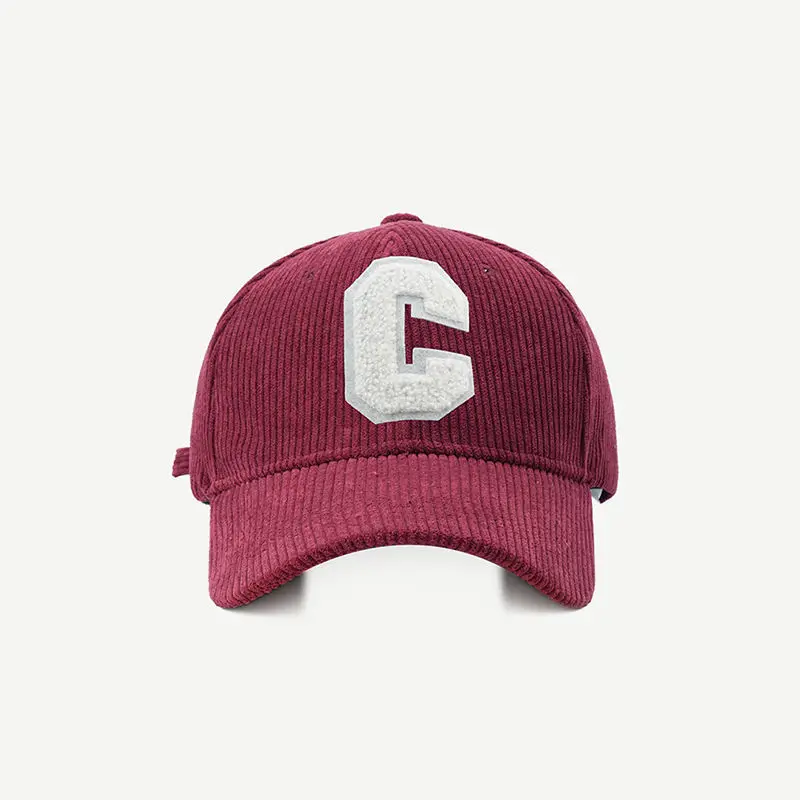 Neue Cord-Baseballkappe für Damen, Modische C-Buchstaben-Snapback-Mütze, Verstellbare Casual Hip-Hop-Kappe für Herren, Outdoor-Angeln und Joggen – Detail 16