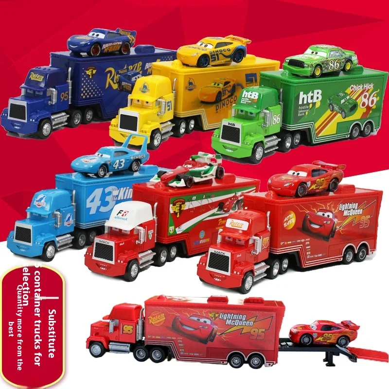 Disney Mcqueen Pixar Cars 2 Alloy-Car-Model Cool Sister 95 Container Truck Alloy Car Toy Children'S Model Car Toy