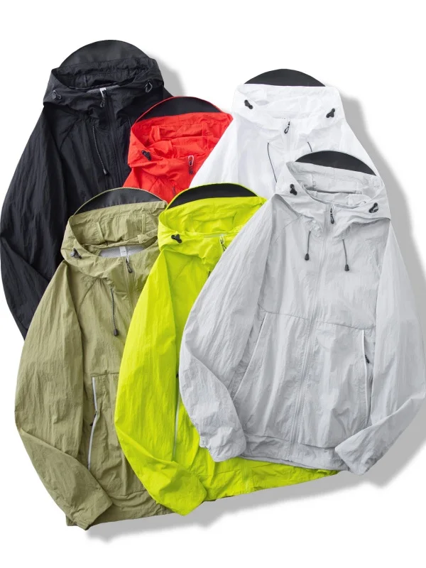 

UPF50 Защита от ультрафиолета Qui Dry Легкий уличный летний тюнер с капюшоном для мужчин и женщин Дорожная солнцезащитная одежда Модная