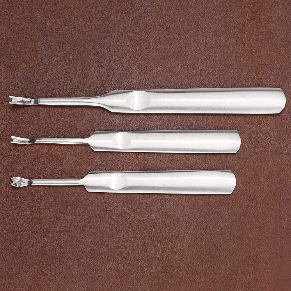 Premium Stainless Steel Leather Crafting Slot Tool Set - Groover, V & U Shape Gouge, Edge Skiving Knife, DIY Leather Punch Tools view 6