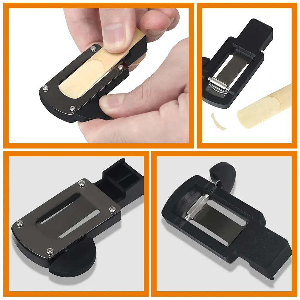Lightweight Portable Saxophone Reed Trimmer Metal Plastic Body Compact Design Rotary Knob for Alto Soprano Clarinet Reed